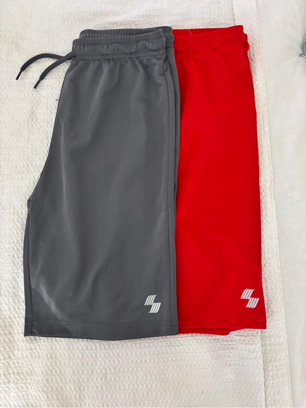 The Children's Place Gray and Red Athletic Shorts Duo